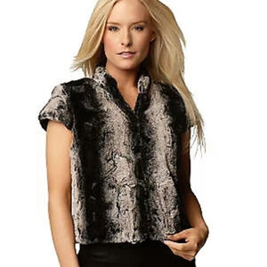 Marc Bouwer Faux Fur Crop Bolero Jacket Indie Sleeze